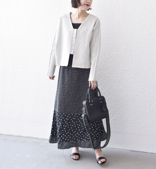 SHIPS for women「*〈手洗い可能〉フロント ビジュー ボタン ダンボール カーディガン◇」|カーディガン|