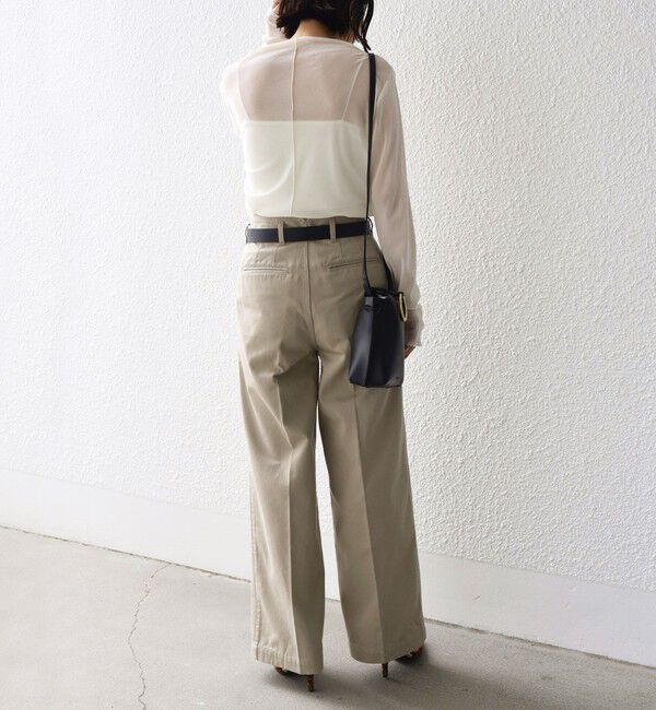 SHIPS for women「* 〈手洗い可能〉2タック ワイド チノパンツ ◇」|チノ|