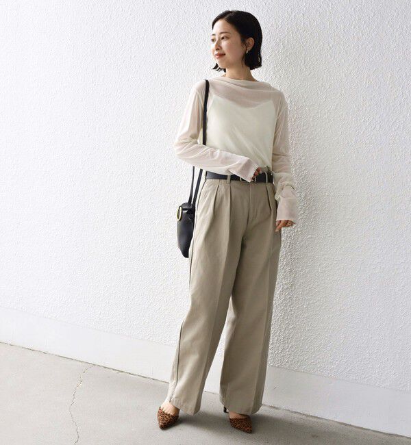 SHIPS for women「* 〈手洗い可能〉2タック ワイド チノパンツ ◇」|チノ|