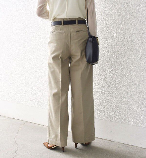 SHIPS for women「* 〈手洗い可能〉2タック ワイド チノパンツ ◇」|チノ|