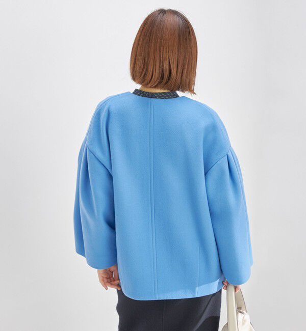 SHIPS for women「Bellandi SUPER130 コクーン ショート コート ◇」|ノーカラーコート|