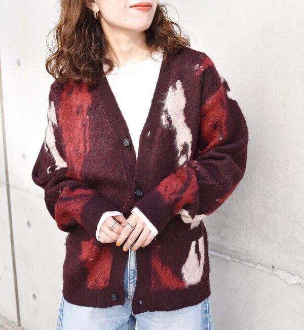 SHIPS any「SHIPS any: シャギー パターン ユニセックス ニット カーディガン 23AW◇」|カーディガン|