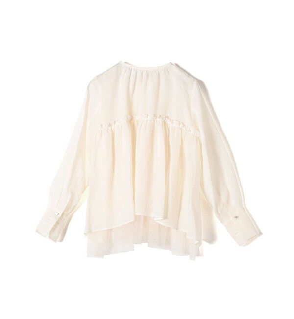 SHIPS for women「*〈手洗い可能〉ペーパー リネン フリル 羽織 ブラウス」|シャツ・ブラウス|