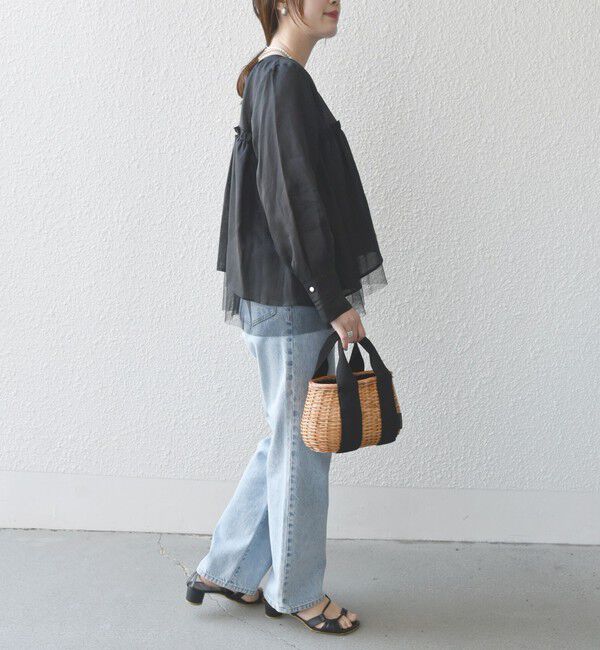 SHIPS for women「*〈手洗い可能〉ペーパー リネン フリル 羽織 ブラウス」|シャツ・ブラウス|