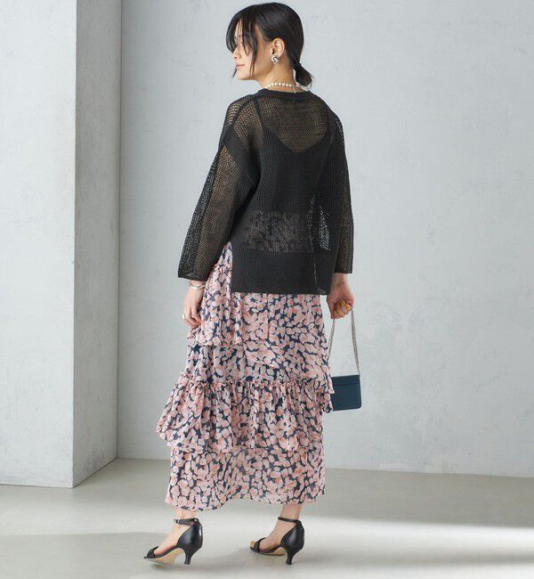 SHIPS for women「〈手洗い可能〉フラワー プリント ティアード スカート 24SS ◇」|スカート|