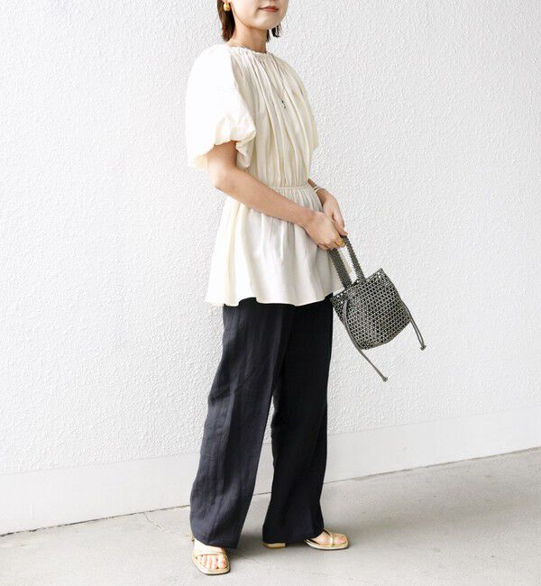 SHIPS for women「【WEB限定】〈洗濯機可能〉麻混 2WAY オフショルダー ブラウス」|シャツ・ブラウス|