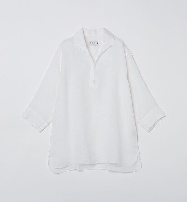 SHIPS Colors 「SHIPS Colors:〈洗濯機可能〉リネン カプリ プルオーバー シャツ」|シャツ・ブラウス|ホワイト