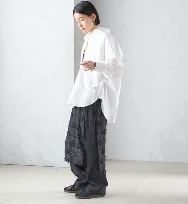 SHIPS for women「〈洗濯機可能〉ピンオックス 刺繍 オーバー シャツ」|シャツ・ブラウス|