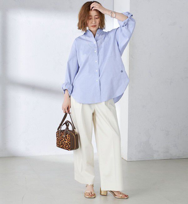 SHIPS for women「〈洗濯機可能〉ピンオックス 刺繍 オーバー シャツ」|シャツ・ブラウス|