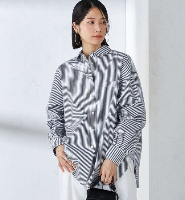 SHIPS for women「〈洗濯機可能〉ピンオックス 刺繍 オーバー シャツ」|シャツ・ブラウス|