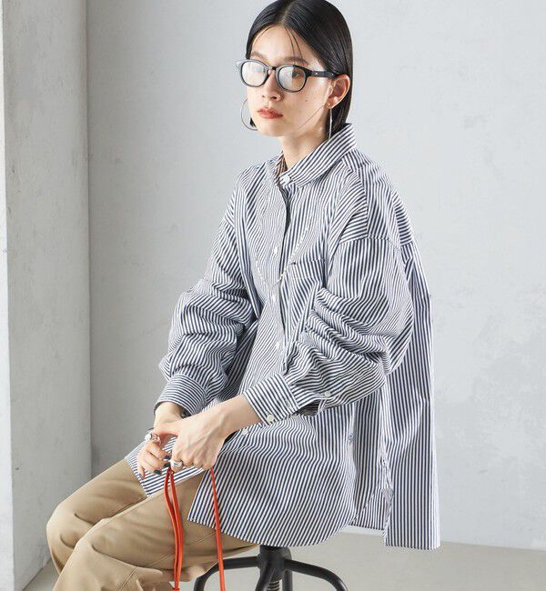 SHIPS for women「〈洗濯機可能〉ピンオックス 刺繍 オーバー シャツ」|シャツ・ブラウス|