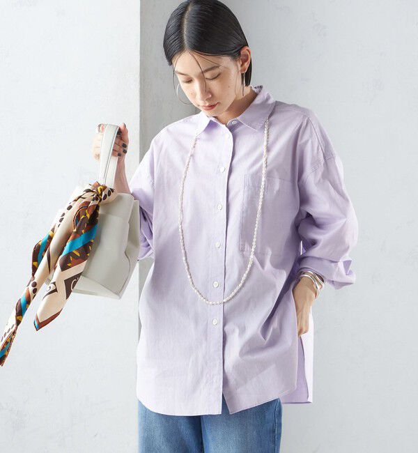 SHIPS for women「〈洗濯機可能〉ピンオックス 刺繍 オーバー シャツ」|シャツ・ブラウス|