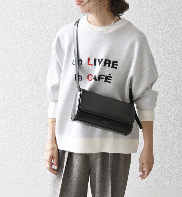 SHIPS any「SHIPS any:〈手洗い可能〉ロゴ刺繍 クルーネック ニット プルオーバー」|ニット・セーター|オフホワイト