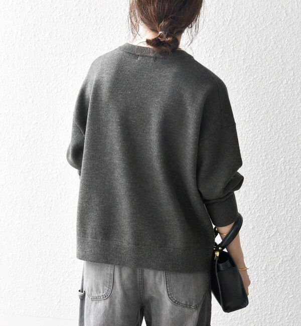 SHIPS any「SHIPS any:〈手洗い可能〉ロゴ刺繍 クルーネック ニット プルオーバー」|ニット・セーター|