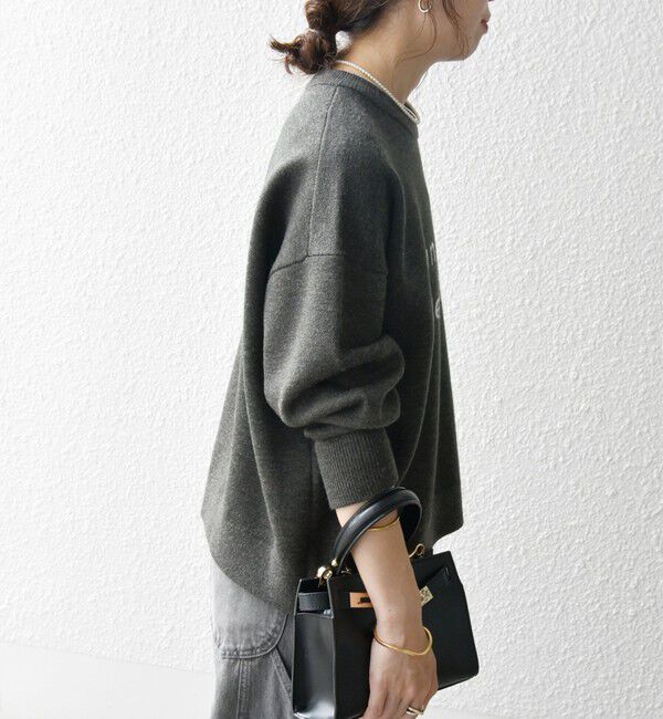 SHIPS any「SHIPS any:〈手洗い可能〉ロゴ刺繍 クルーネック ニット プルオーバー」|ニット・セーター|