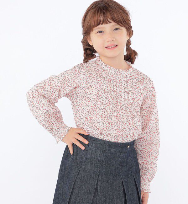SHIPS KIDS「SHIPS KIDS:100～130cm / リバティ 長袖 ブラウス」|シャツ・ブラウス|ピンク系