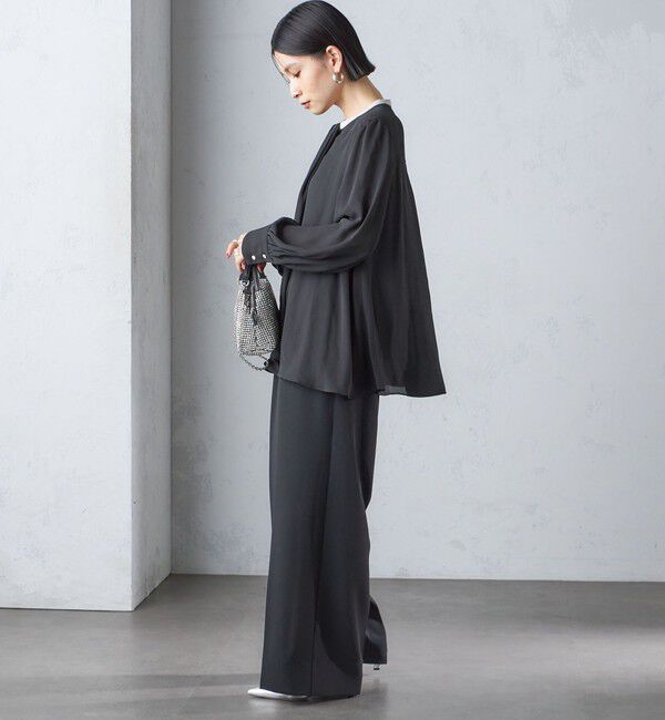 SHIPS for women「troisiemeCHACO:〈洗濯機可能〉ロング タイ ブラウス（セレモニー対応可）」|シャツ・ブラウス|