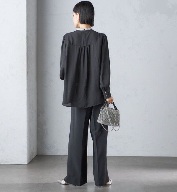 SHIPS for women「troisiemeCHACO:〈洗濯機可能〉ロング タイ ブラウス（セレモニー対応可）」|シャツ・ブラウス|