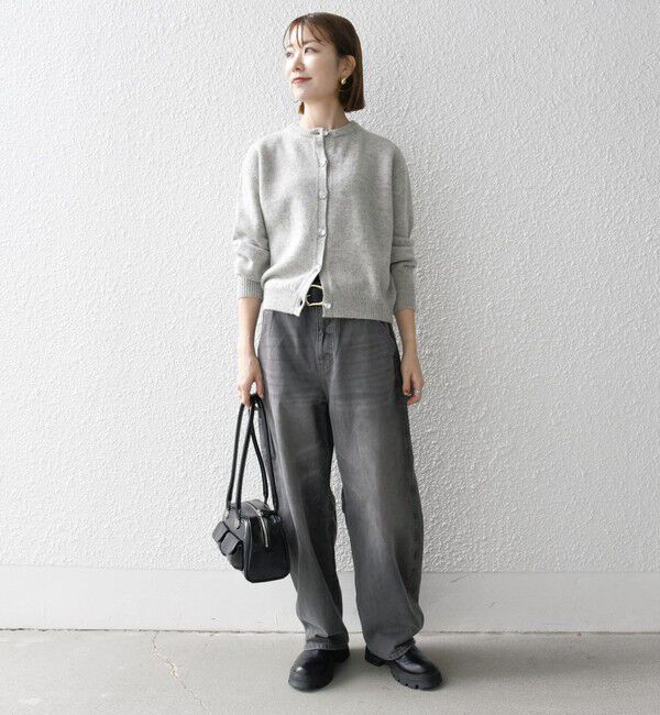 SHIPS any「SHIPS any:〈手洗い可能〉ビジュー ボタン クルーネック コンパクト カーディガン」|カーディガン|