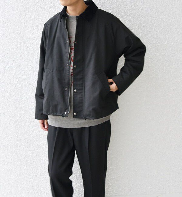 SHIPS any「【SHIPS any 別注】Bollington: ショート ハンティングジャケット 25SS◇」|ブルゾン・スタジャン|ブラック