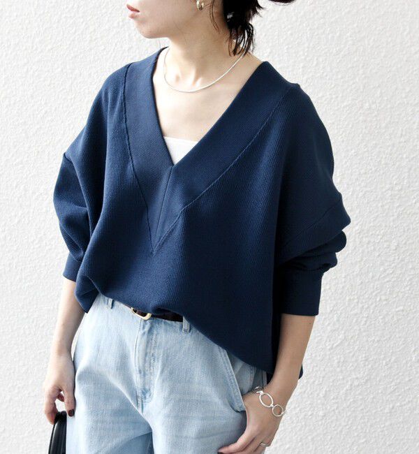 SHIPS any「《追加予約》SHIPS any:〈手洗い可能〉サカリバ 深Vネック ルーズ プルオーバー」|プルオーバー|