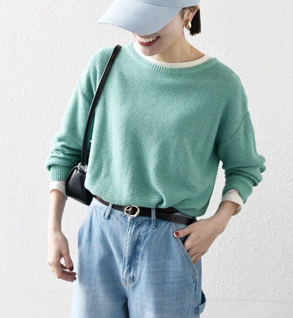 SHIPS any「SHIPS any: シルク コットン ボートネック ニット プルオーバー」|ニット・セーター|