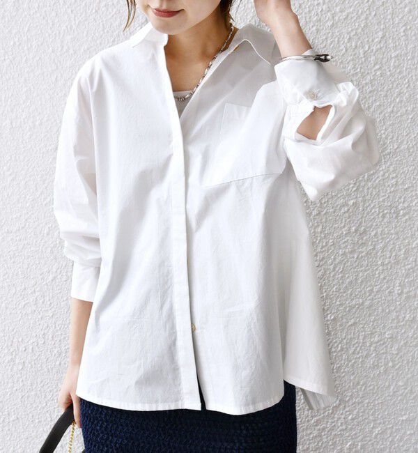 SHIPS for women「【WEB限定】〈洗濯機可能〉バックデザイン レギュラーカラー シャツ」|シャツ・ブラウス|ライトホワイト