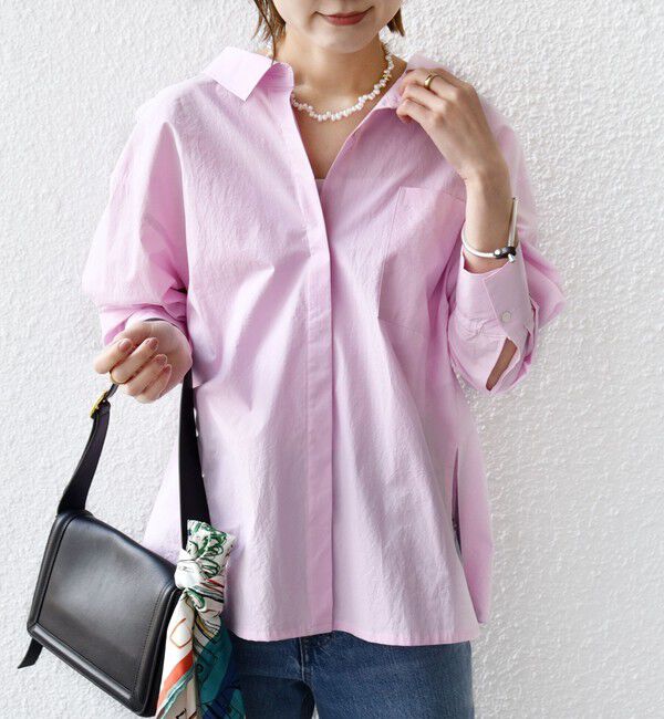 SHIPS for women「【WEB限定】〈洗濯機可能〉バックデザイン レギュラーカラー シャツ」|シャツ・ブラウス|