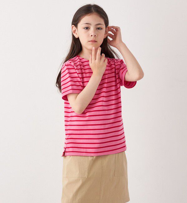 SHIPS any「SHIPS any:  マリンボーダー ボートネック Tシャツ<KIDS>」|Tシャツ・カットソー|