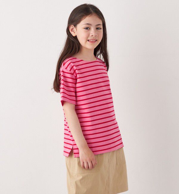 SHIPS any「SHIPS any:  マリンボーダー ボートネック Tシャツ<KIDS>」|Tシャツ・カットソー|