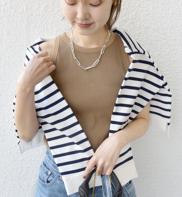 SHIPS for women「アメリカン スリーブ リブ タンクトップ」|タンクトップ|ベージュ系