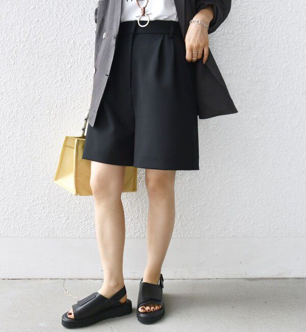 SHIPS for women「〈手洗い可能〉ダブル クロス ハーフ パンツ」|キュロット|