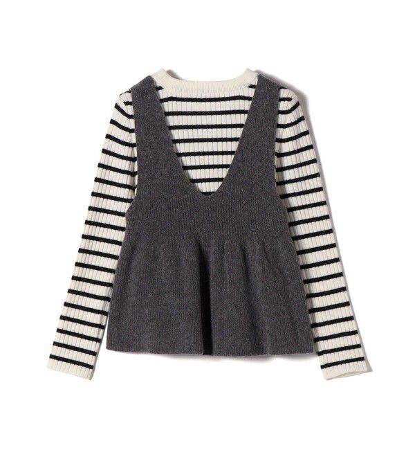 SHIPS Colors 「SHIPS Colors:〈手洗い可能〉ジップ ビスチェ &times; ボーダー ニット セット◇」|ニット・セーター|