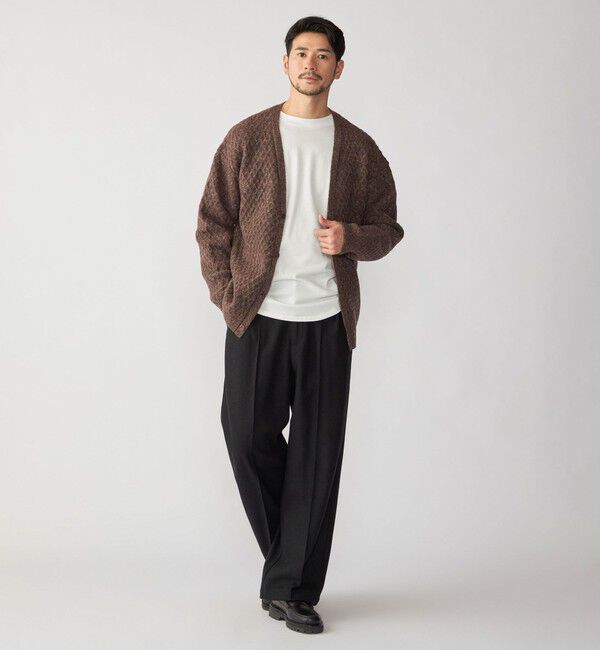 SHIPS「【WEB限定】SHIPS: 〈手洗い可能〉シャギー レイヤード カーディガン」|カーディガン|