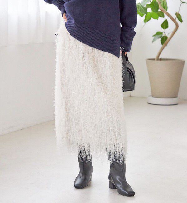SHIPS for women「〈手洗い可能〉フリンジ スカート」|スカート|オフホワイト