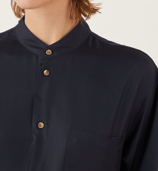 GALERIE VIE「シルクツイル バンドカラーシャツワンピース」|ワンピース|