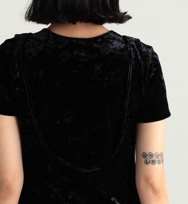 Edition「クラッシュベロアバックオープンワンピース」|ワンピース|