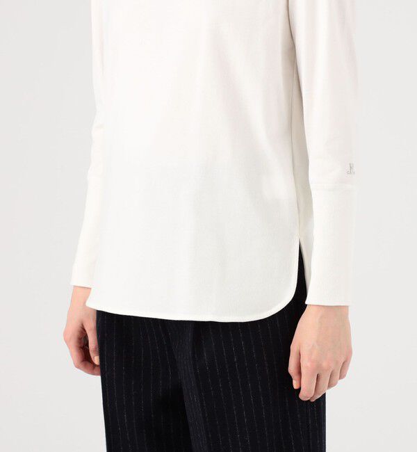 MACPHEE「コットンジャージーM刺繍 クルーネックプルオーバー」|Tシャツ・カットソー|