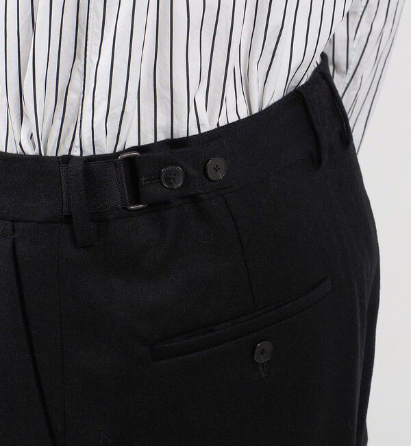 TOMORROWLAND MENS「ウールナイロンカシミヤ サイドアジャスターパンツ」|チノ|