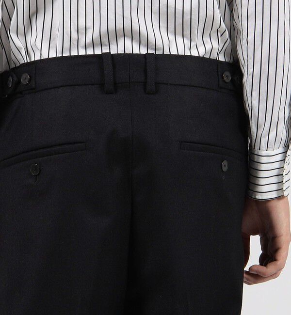 TOMORROWLAND MENS「ウールナイロンカシミヤ サイドアジャスターパンツ」|チノ|