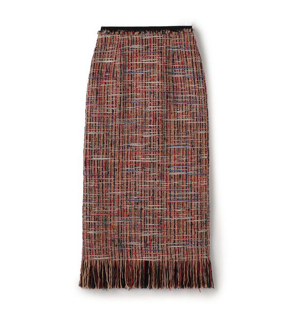 MACPHEE「マルチツイード Iラインスカート」|スカート|38 ダークレッド系