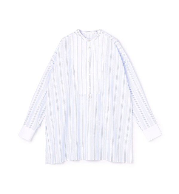 GALERIE VIE「コットン スタンドカラー ブザムシャツ」|シャツ・ブラウス|64 ブルー系