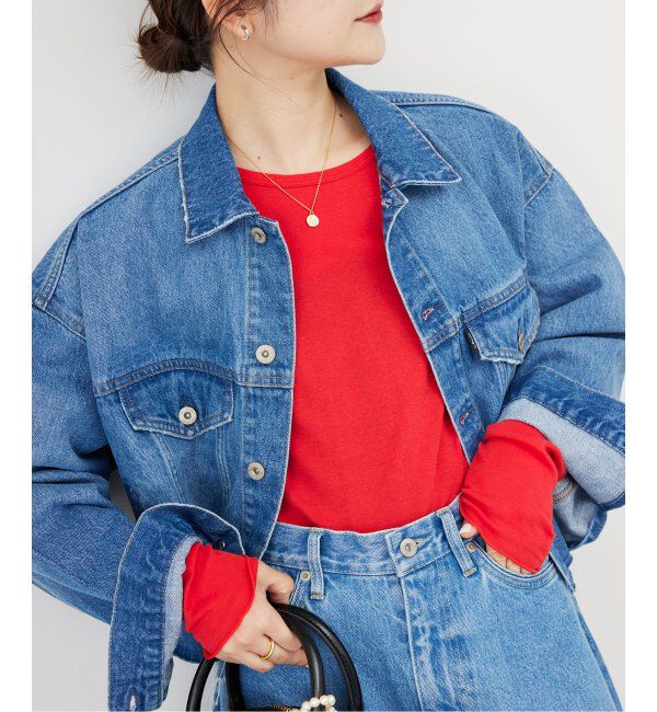 SLOBE IENA「《追加》miller/ミラー SLOBE別注 SHEER RIB クルーネック」|Tシャツ・カットソー|レッド