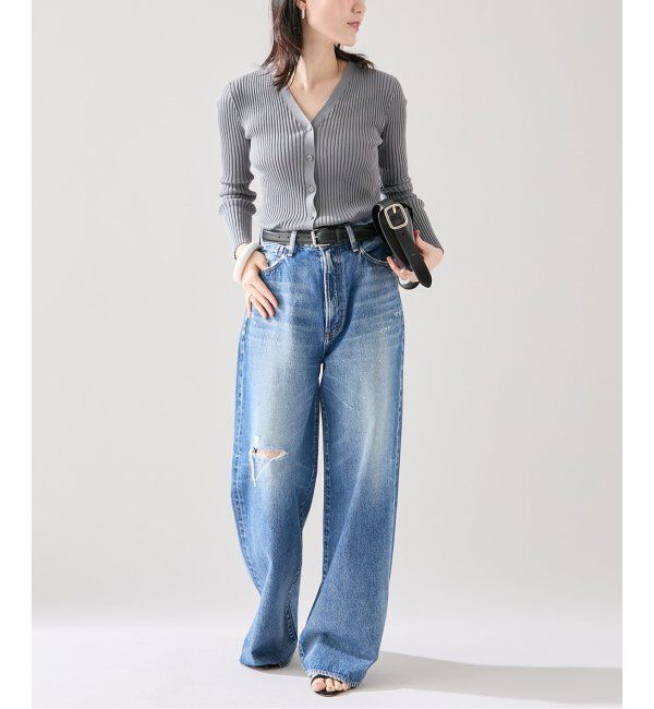 VERMEIL par iena「イタリア糸 RIB Vネックカーディガン」|カーディガン|