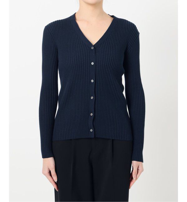 VERMEIL par iena「イタリア糸 RIB Vネックカーディガン」|カーディガン|