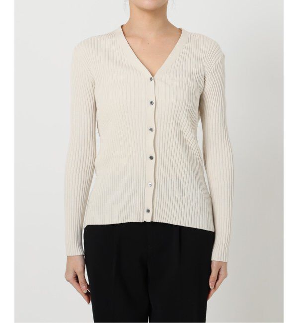 VERMEIL par iena「イタリア糸 RIB Vネックカーディガン」|カーディガン|