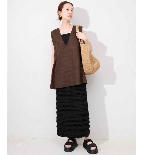 SLOBE IENA「《WEB限定/追加3》フリルカットソータイトスカート」|スカート|