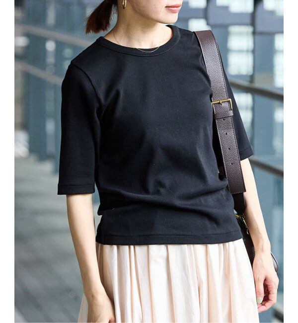 IENA「《追加2》コットンフライスハーフスリーブプルオーバー」|Tシャツ・カットソー|