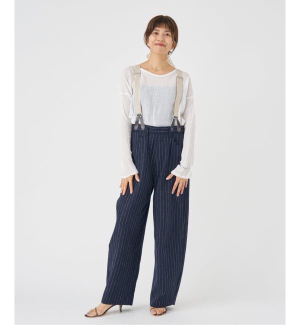 IENA「リネンコンサスペンダーワーカーズスラックス」|スラックス|