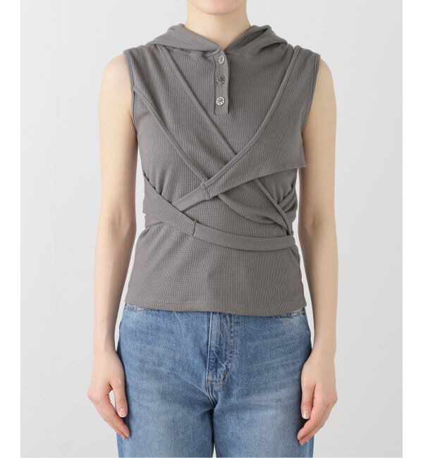 PULP「【Geek Office / ギークオフィス】 エルイーイーワイ STRAP HOODED SLEEVELESS TOP」|その他|